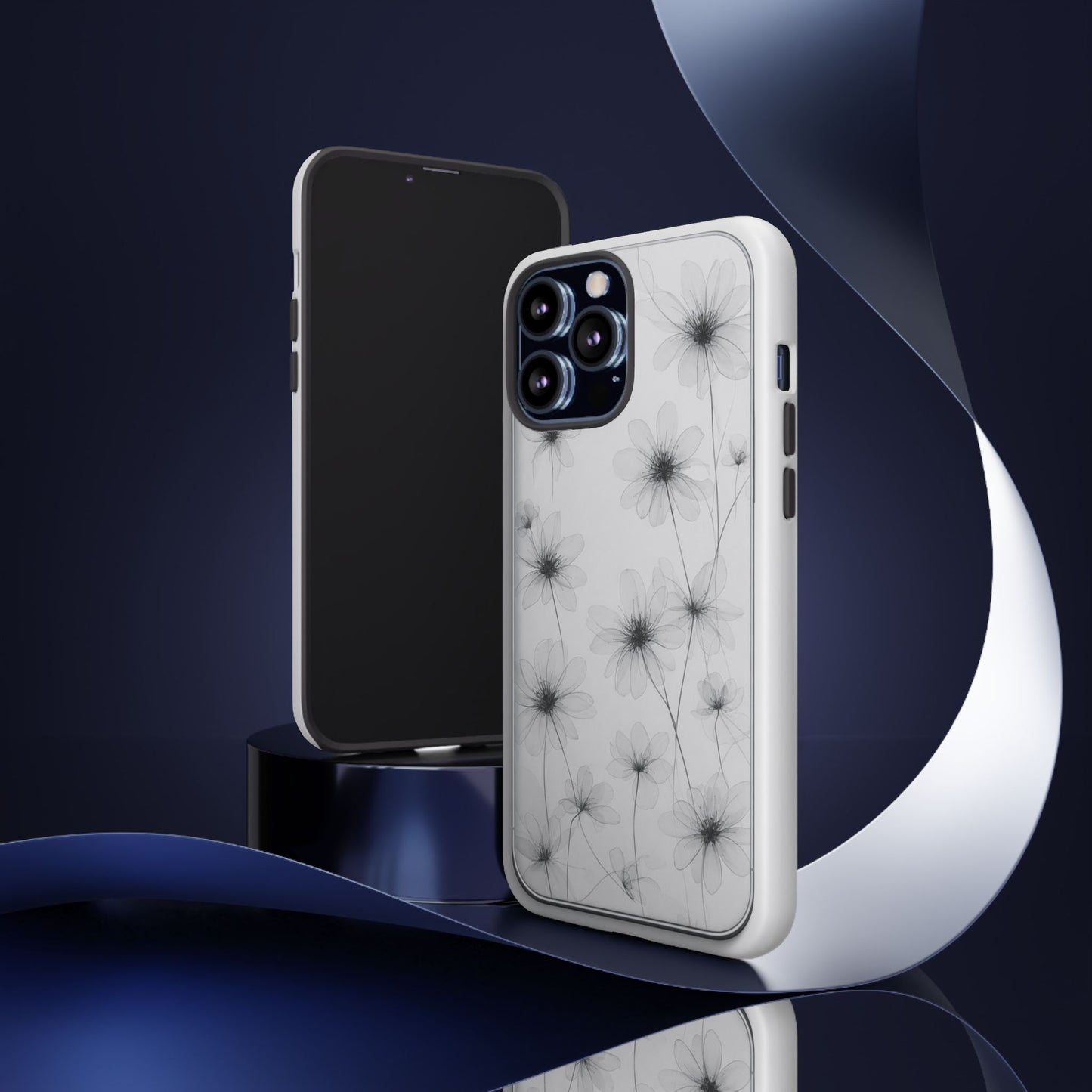 Tough Case — Black & White Floral Tough Phone Case