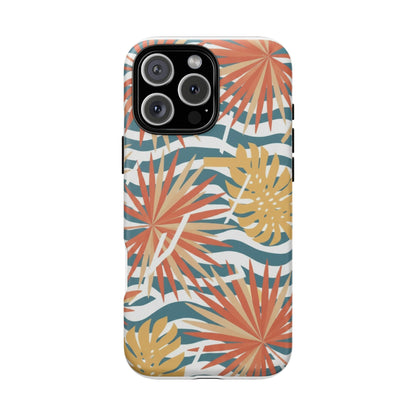 Tropical Palm Tough Phone Case – Retro Wave Floral Protective Cover