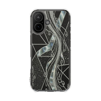 Clear Magnetic Impact Phone Case — Iridescent Geometric Design
