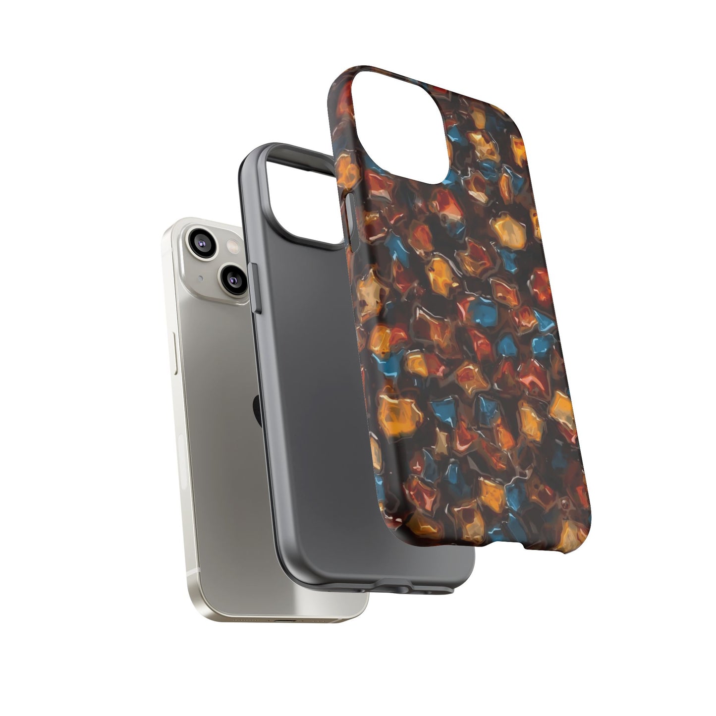 Phone Case - Amber Tortoiseshell Mosaic Protective Cover