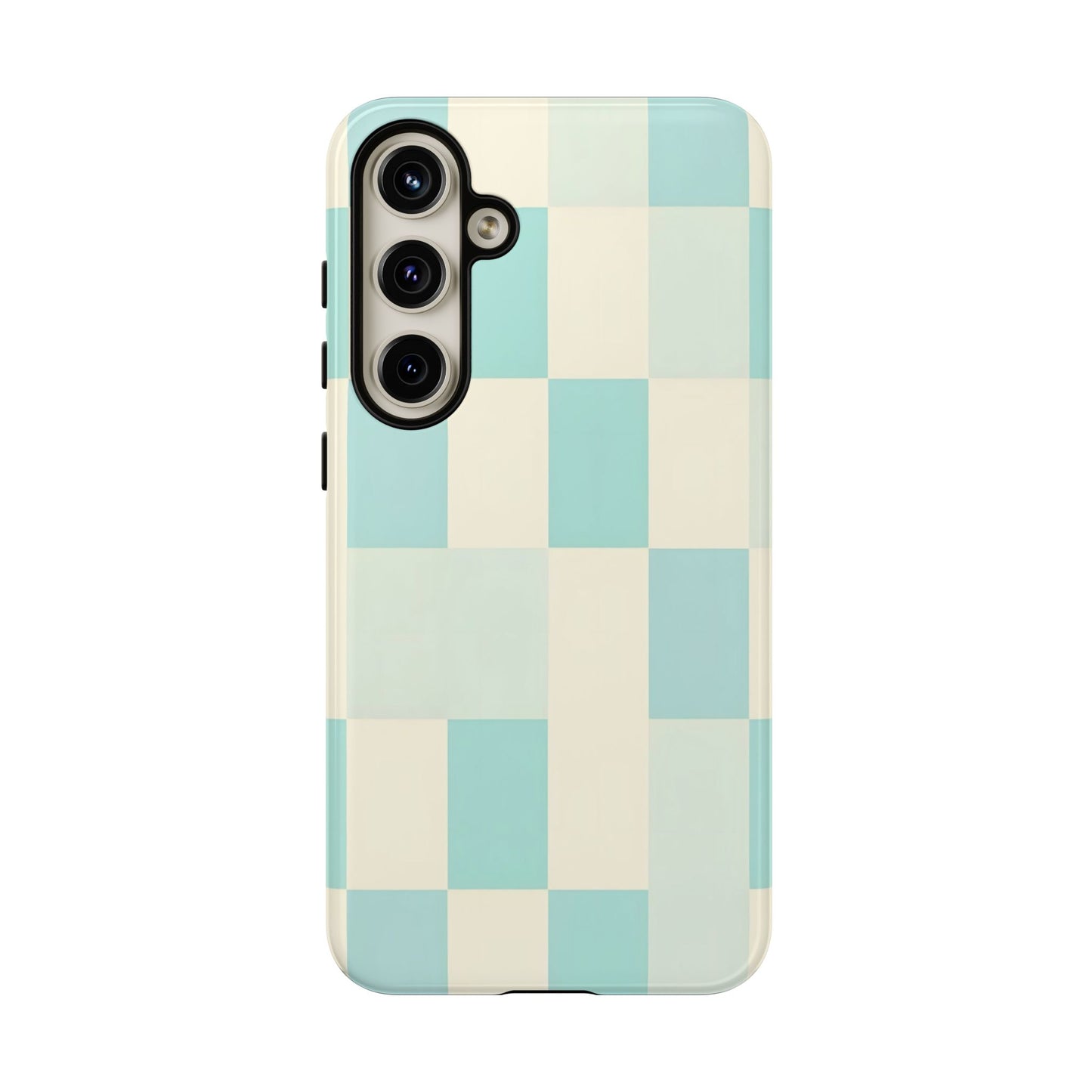 Pastel Checkerboard Tough Case – Mint & Cream Protective Phone Cover