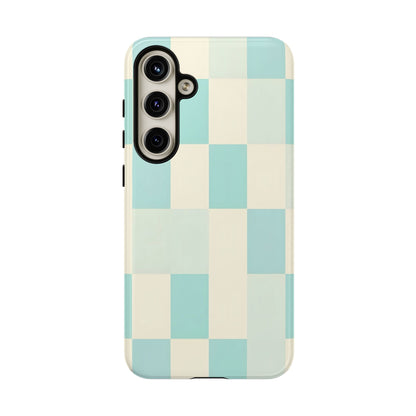 Pastel Checkerboard Tough Case – Mint & Cream Protective Phone Cover