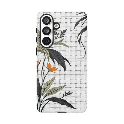 Floral Woven Tough Phone Case — Protective Botanical iPhone Cover