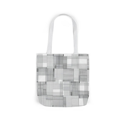 Gray Geometric Patchwork Canvas Tote