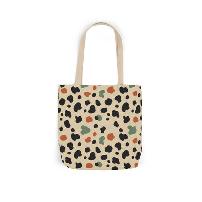 Leopard Spot Canvas Tote Bag — Neutral Multicolor Safari Print