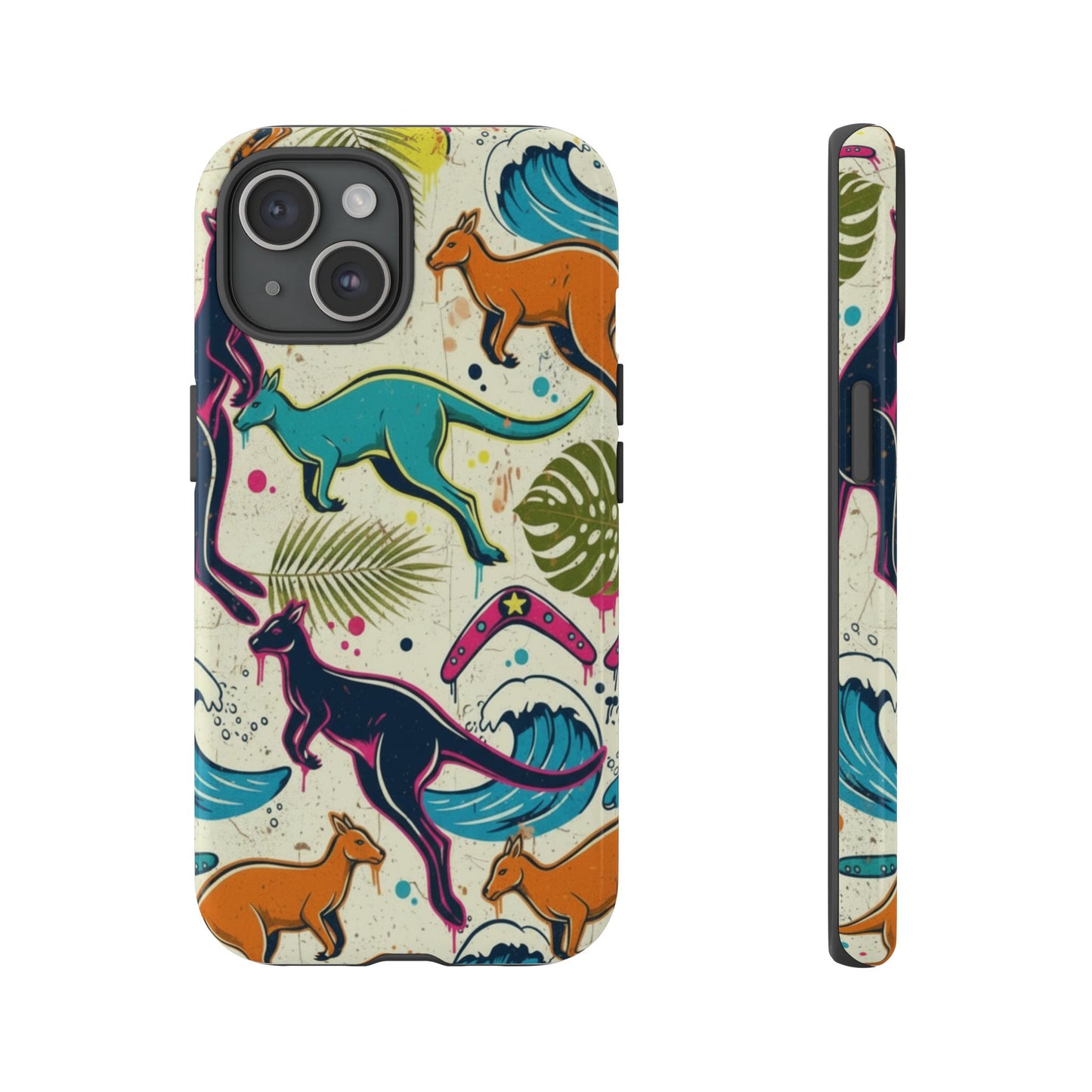 Tough Cases — Colorful Surfing Kangaroo Phone Case