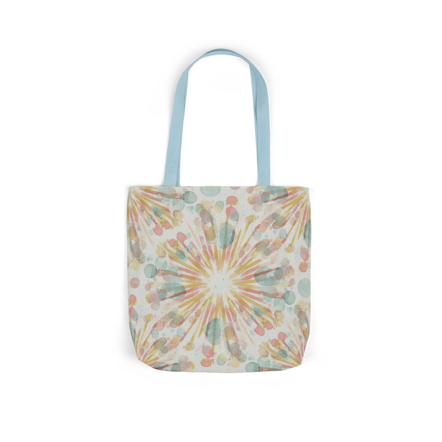 Boho Sunburst Canvas Tote Bag — Pastel Tie-Dye Beach & Market Bag