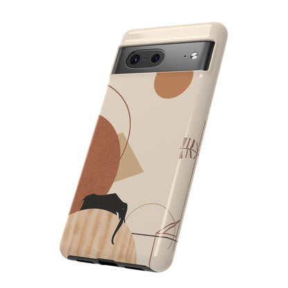 Abstract Earth Tones Phone Case — Minimal Geometric Design