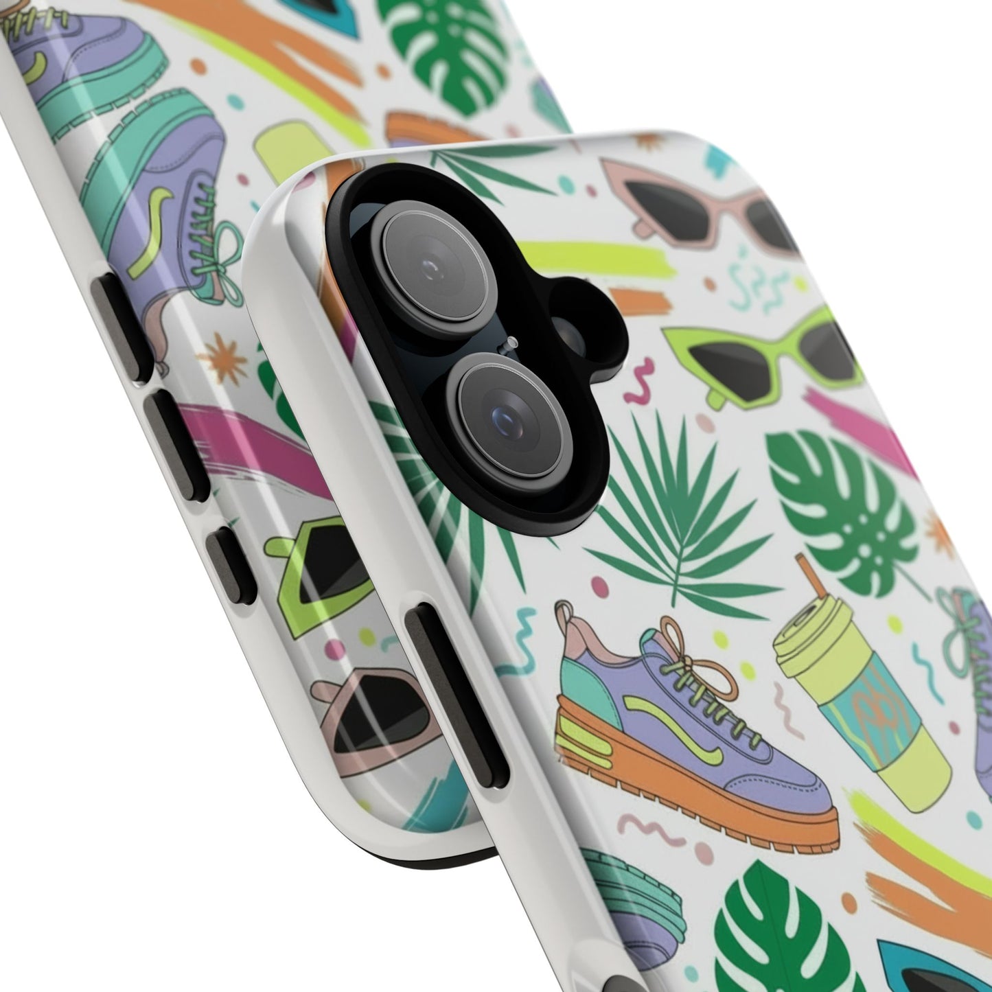 Tough Cases — Colorful Retro Sneakers & Sunglasses Phone Case
