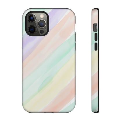 Pastel Watercolor Stripe Tough Phone Case