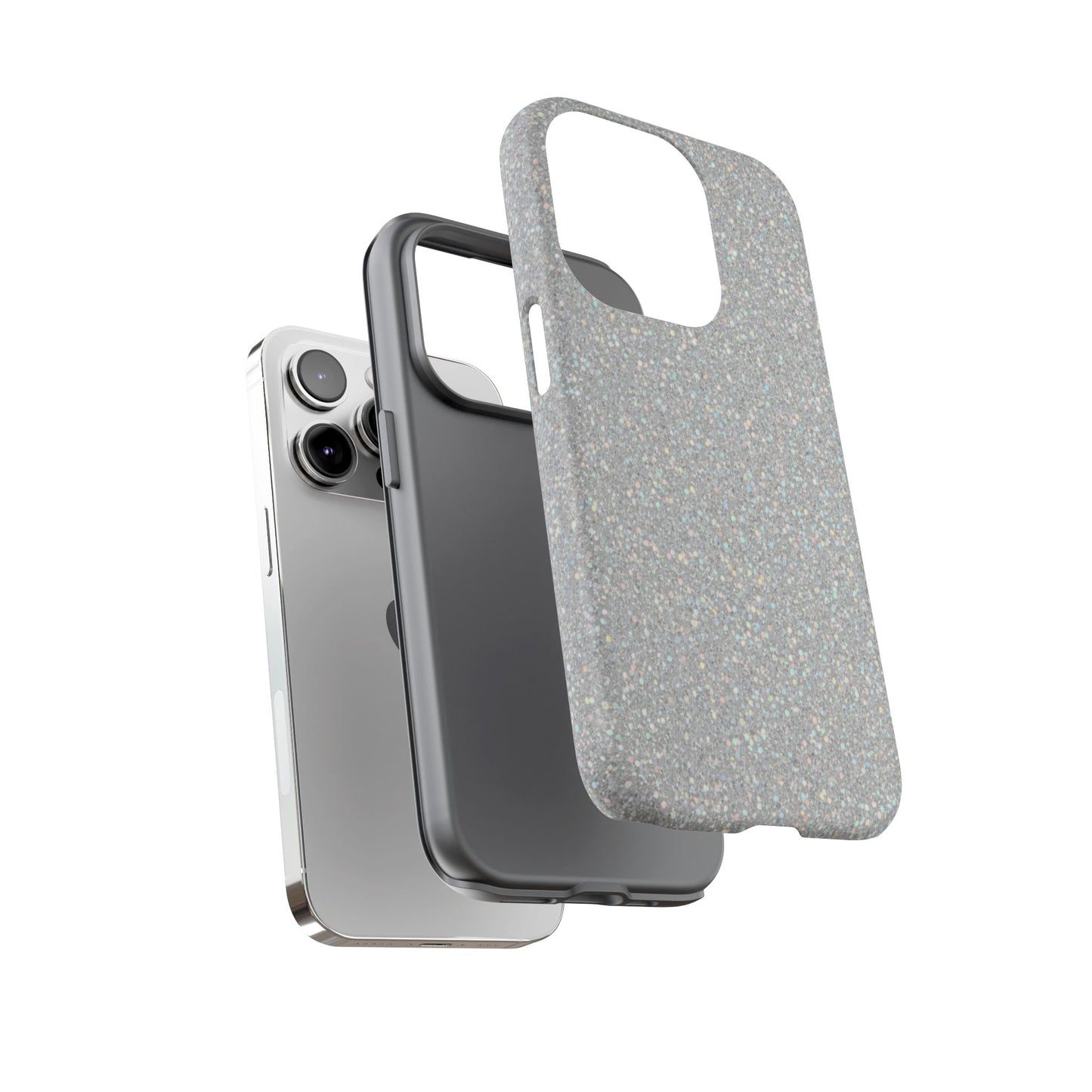 Glitter Silver Tough Phone Case — Sparkling Protective Phone Case