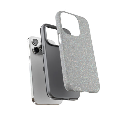 Glitter Silver Tough Phone Case — Sparkling Protective Phone Case