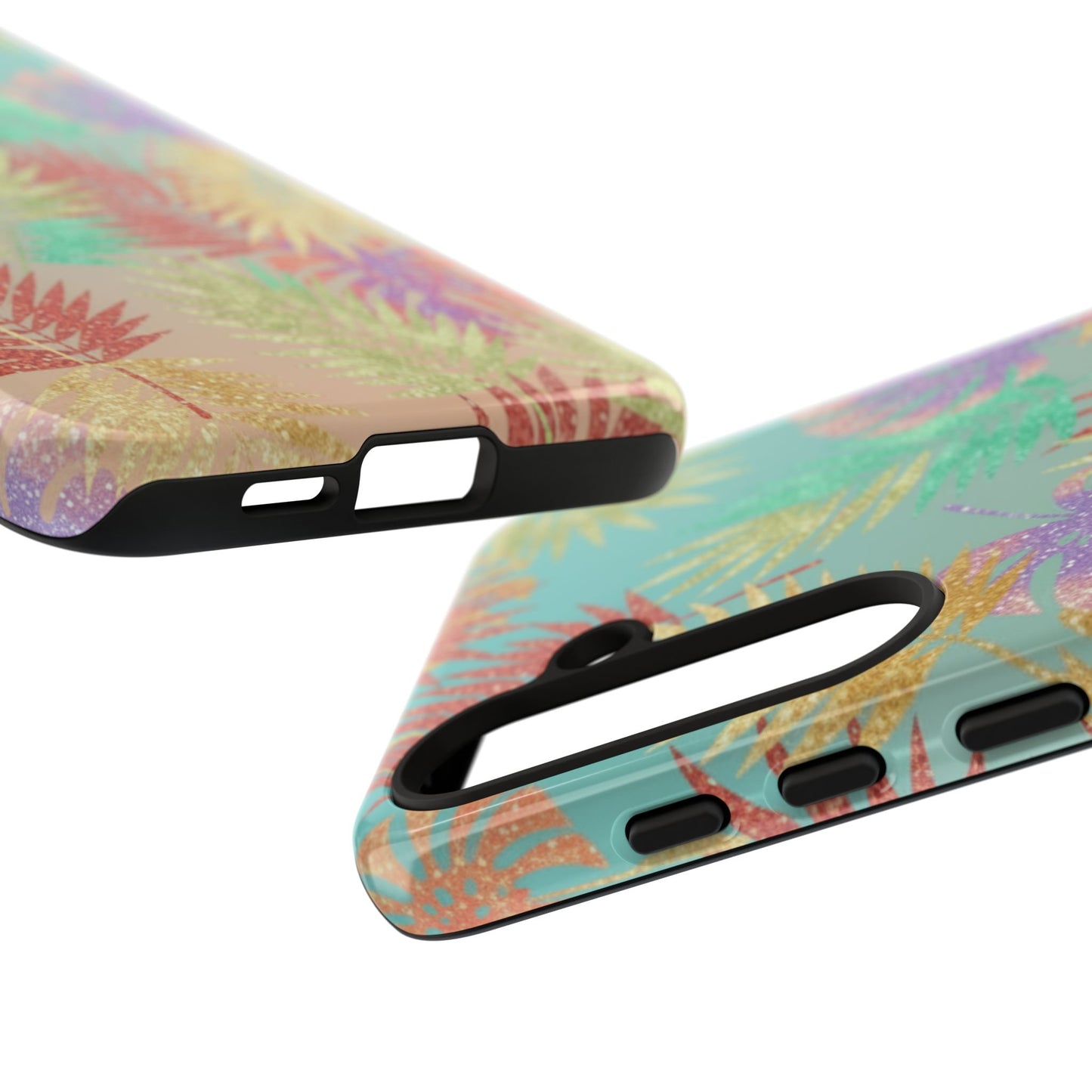 Tropical Palm Leaf Tough Phone Case – Colorful Pastel Botanical Protection