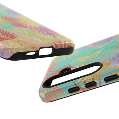 Tropical Palm Leaf Tough Phone Case – Colorful Pastel Botanical Protection