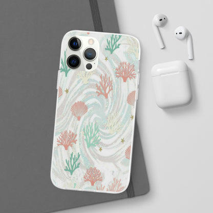 Pastel Seashell Phone Case — Coral Reef Wave iPhone Cover