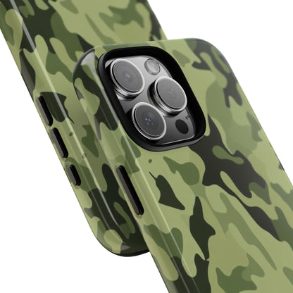 Camo Tough Phone Case — Military Green Protective iPhone Cover