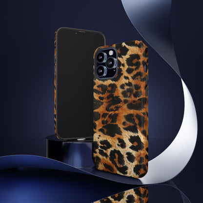 Leopard Print Tough Phone Case – Rugged Protective iPhone Cover