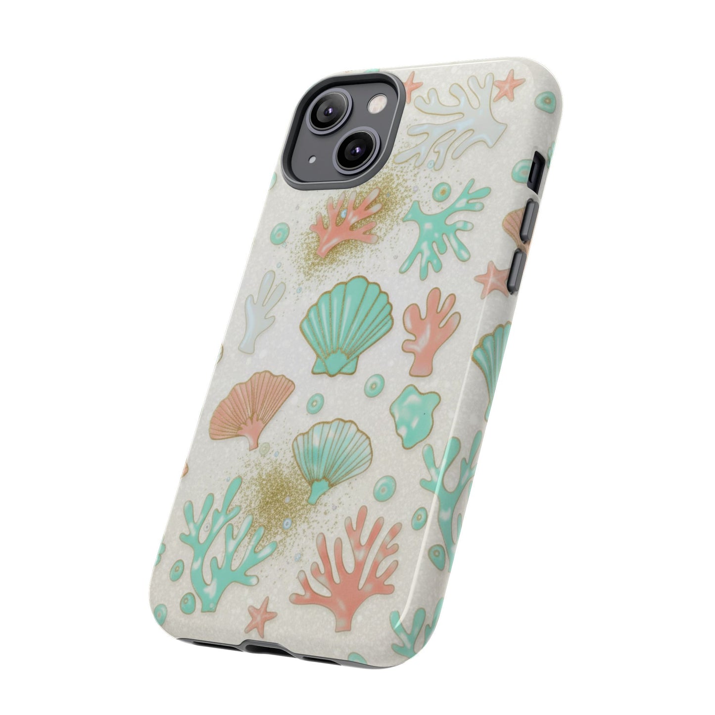 Seashell Coral Phone Case — Pastel Beach Shells Protective Tough Case