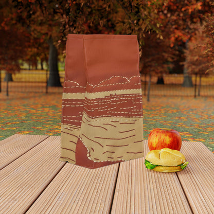 Sunset Ocean Polyester Lunch Bag, Eco-Friendly, Beach Day Essentials, Picnic, Back to School, Vibrant Summer Vibe