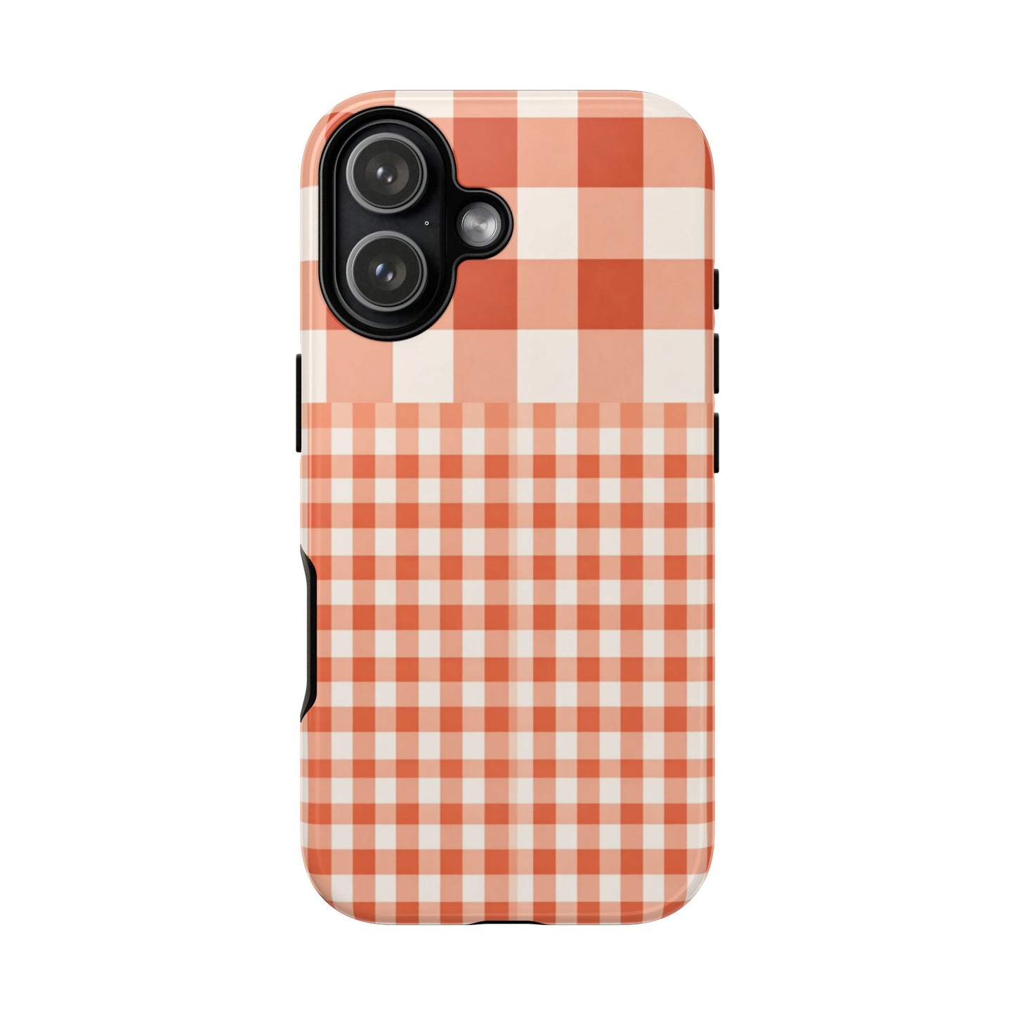 Buffalo Check Tough Phone Case — Orange Gingham Protective Cover