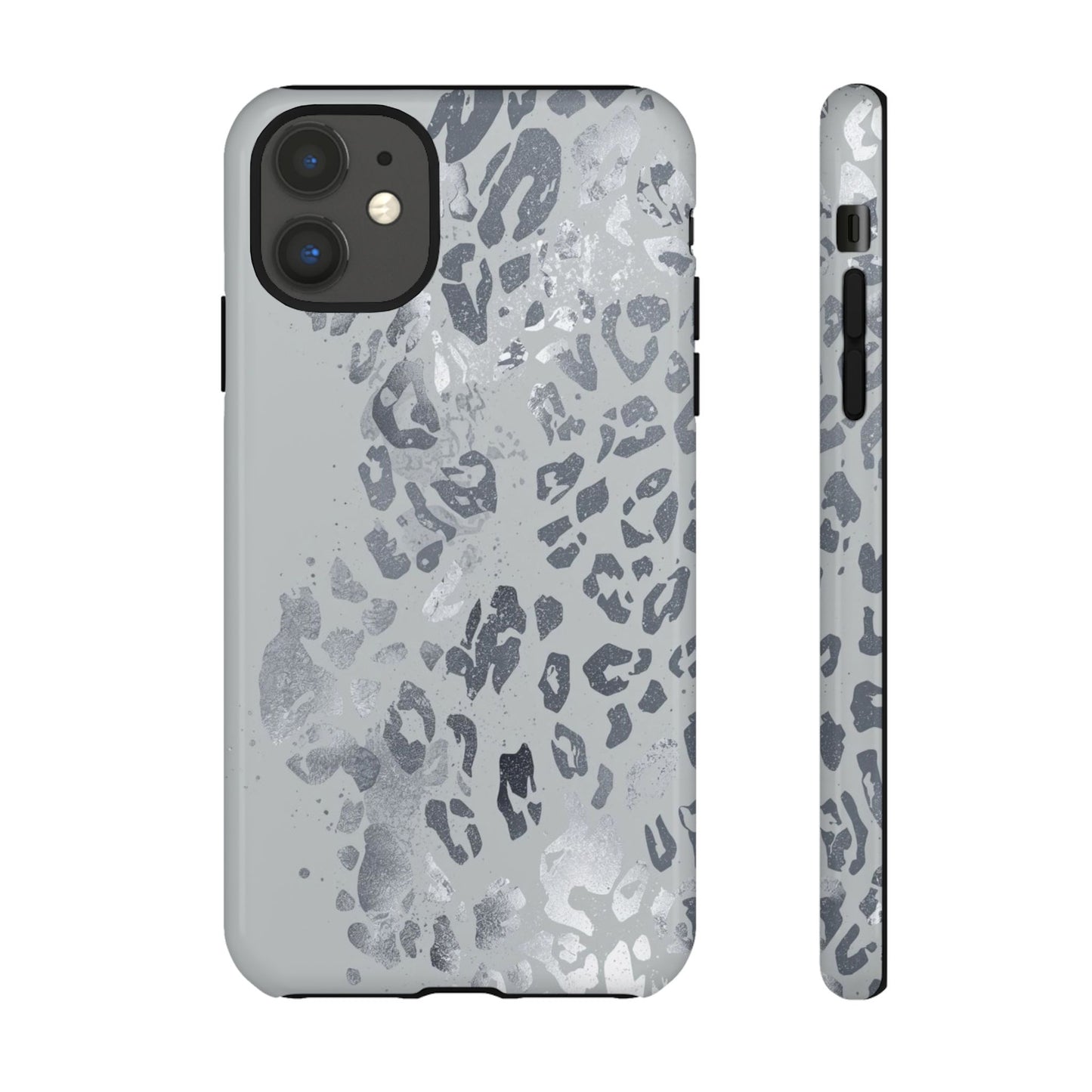 Gray Leopard Print Tough Phone Case