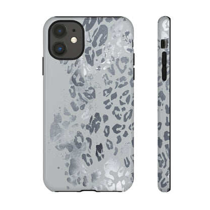 Gray Leopard Print Tough Phone Case