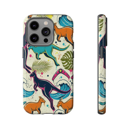 Tough Cases — Colorful Surfing Kangaroo Phone Case