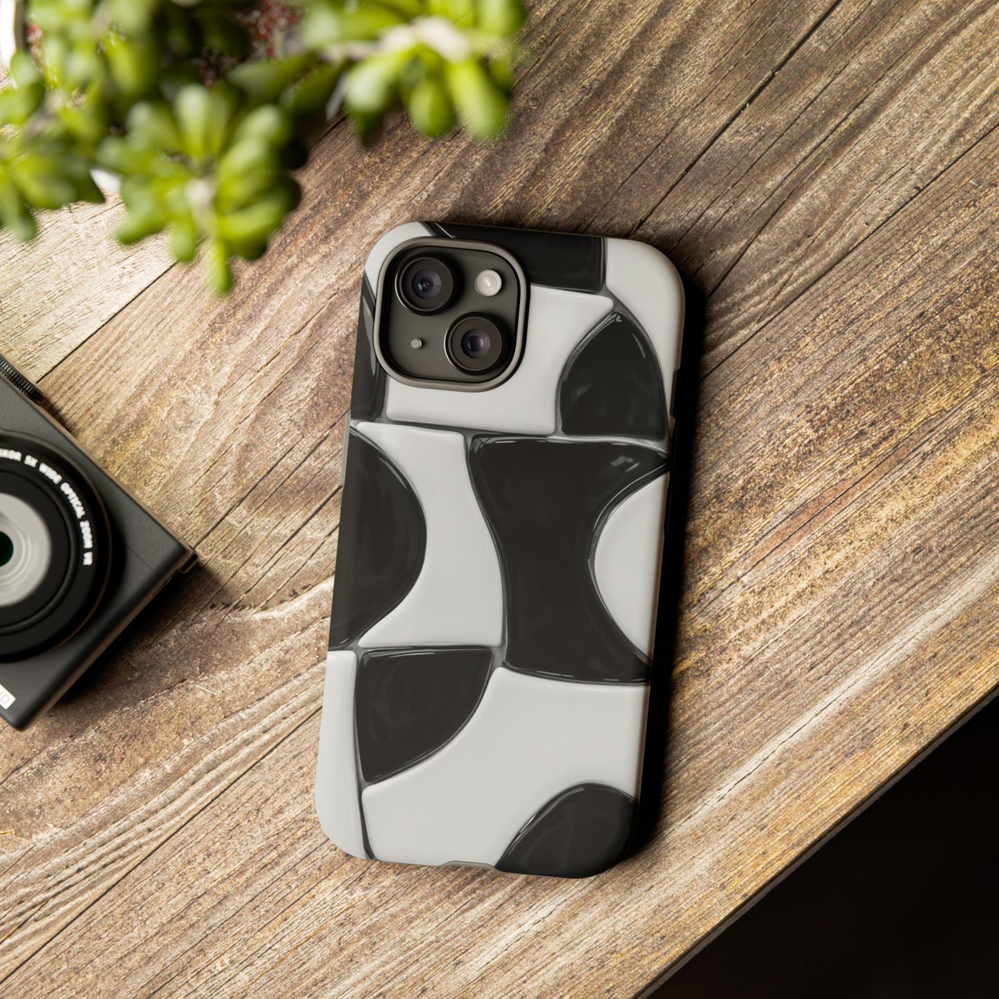 Black & White Abstract Pattern Tough Phone Case