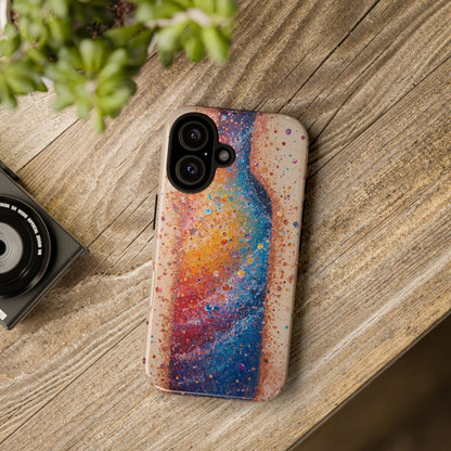 Galaxy Bottle Tough Phone Case — Colorful Nebula Splash iPhone Cover