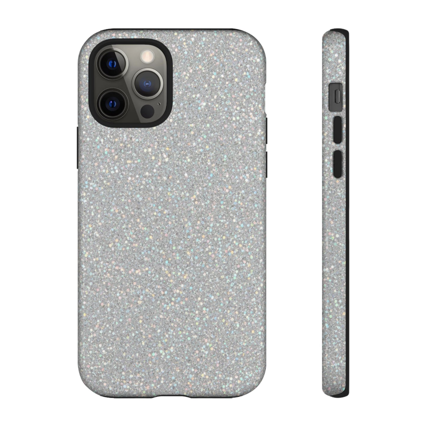 Glitter Silver Tough Phone Case — Sparkling Protective Phone Case