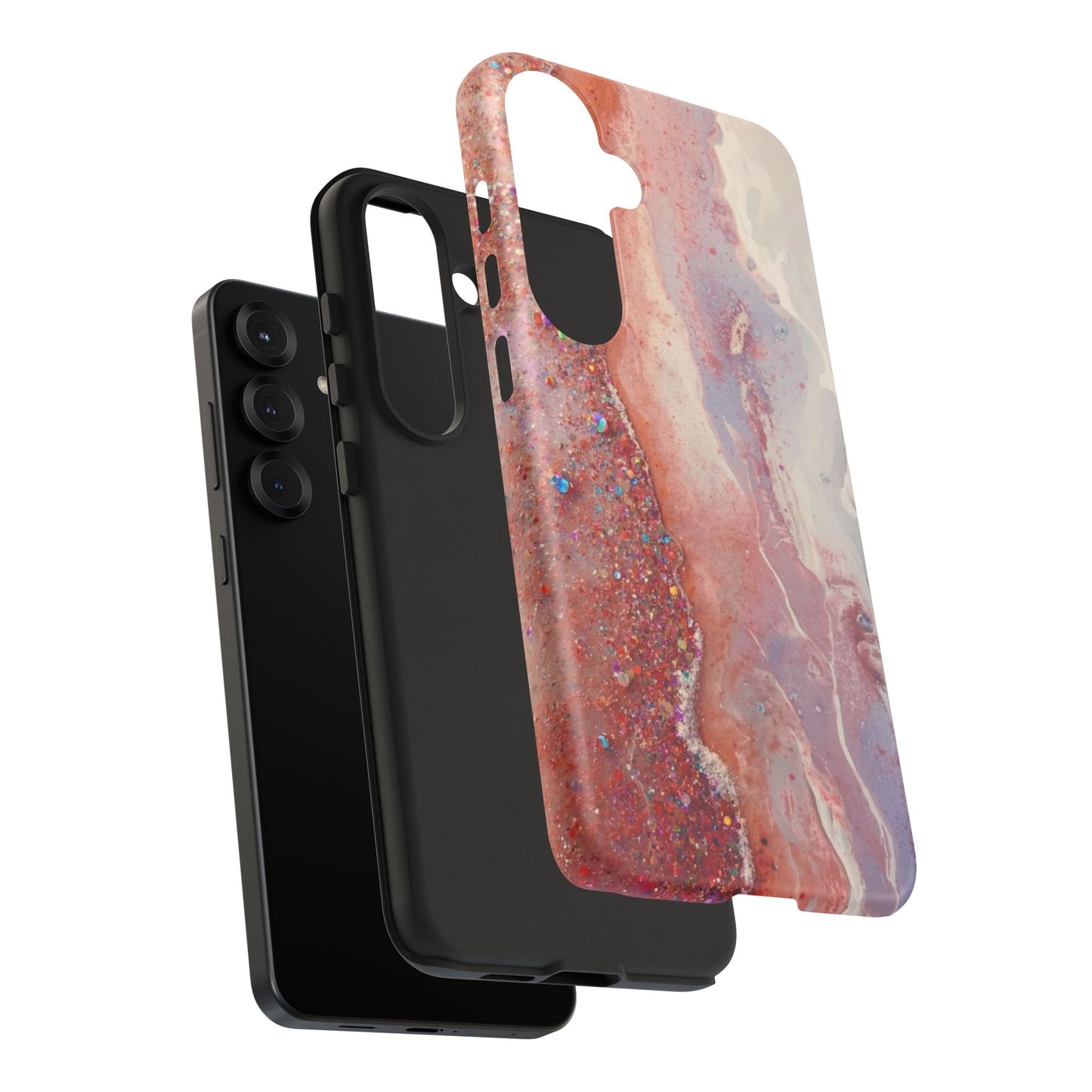 Marbled Rose Gold Galaxy Phone Case — Protective Tough Case