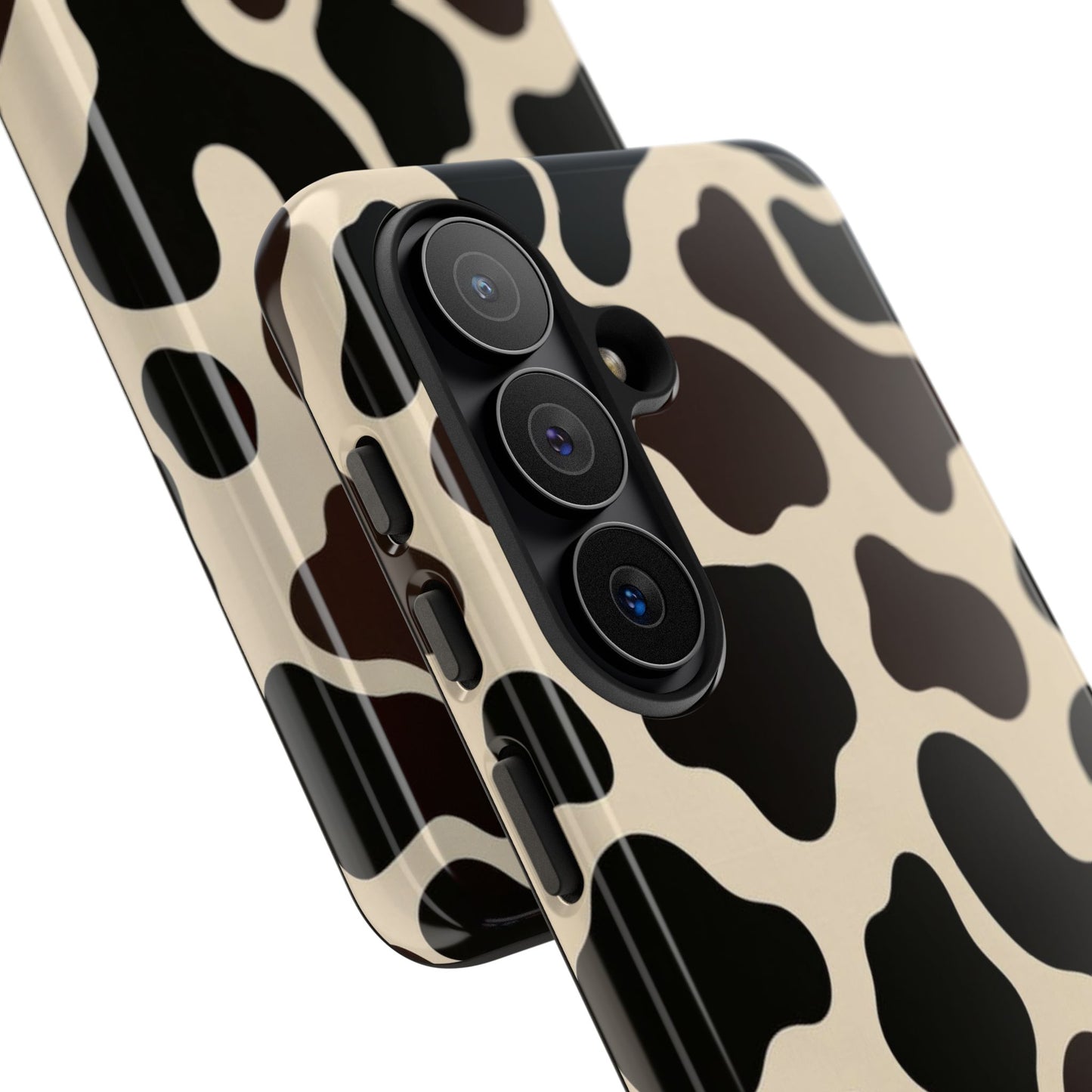 Cow Print Phone Case — Black & Cream Protective  Case