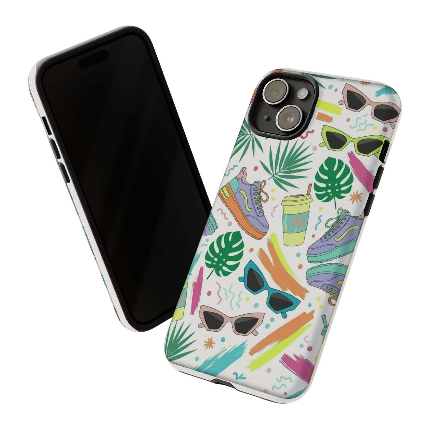 Tough Cases — Colorful Retro Sneakers & Sunglasses Phone Case