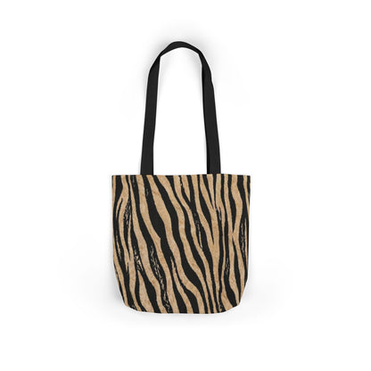 Zebra Print Canvas Tote Bag — Animal Print Reusable Market Bag