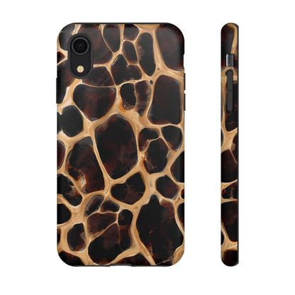 Phone Case — Brown Leather Dot Texture Rugged Protective Cover