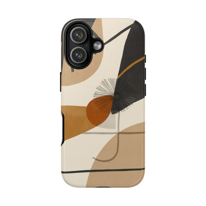 Abstract Earth Tone Phone Case — Mid-Century Minimalist Tough Case