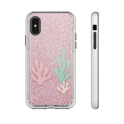 Pink Glitter Seaweed Tough Case - Sparkle Protective Phone Cover