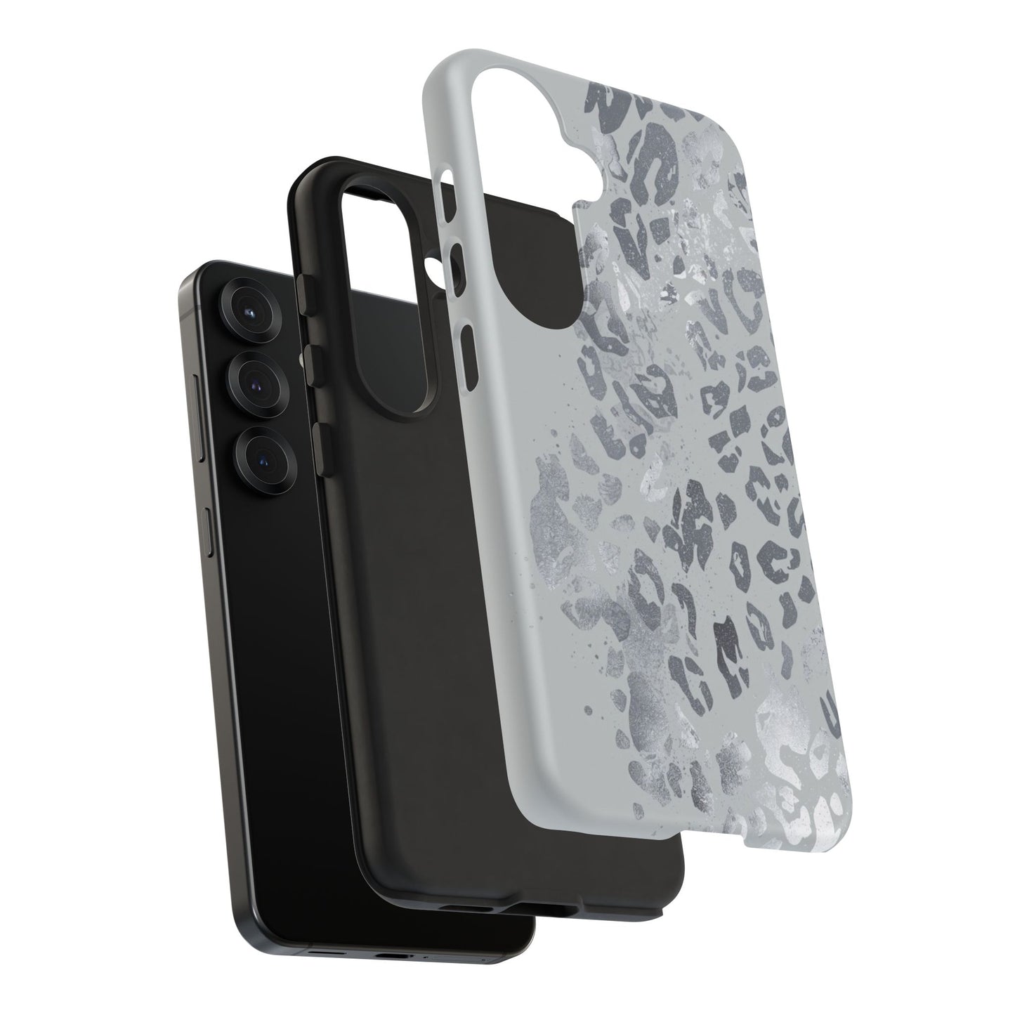 Gray Leopard Print Tough Phone Case