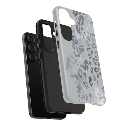 Gray Leopard Print Tough Phone Case