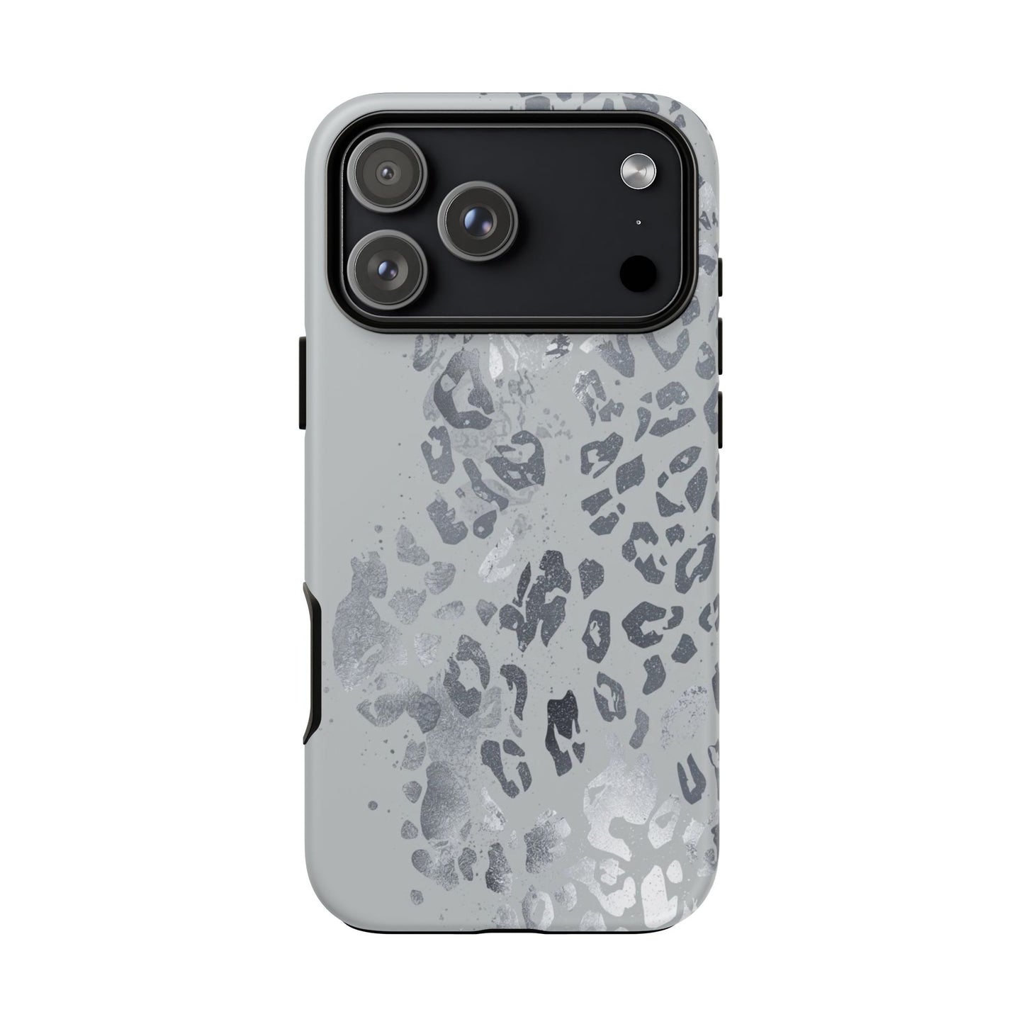 Gray Leopard Print Tough Phone Case