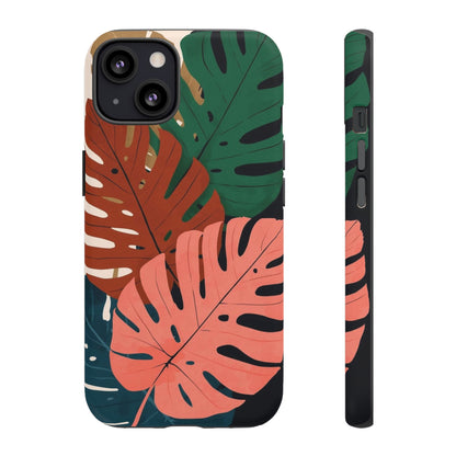 Tropical Monstera Phone Case — Colorful Leaf Protective Tough Case