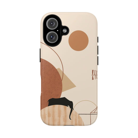 Abstract Earth Tones Phone Case — Minimal Geometric Design