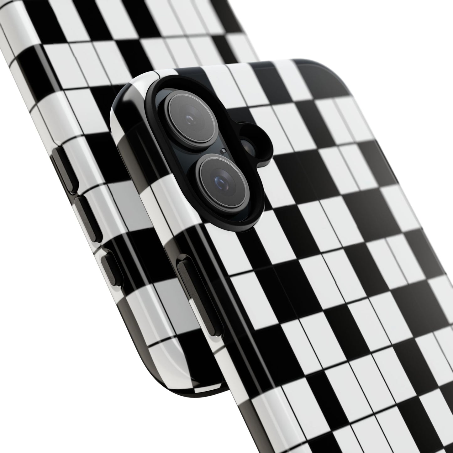 Crossword Grid Phone Case — Black & White Puzzle Pattern Tough Phone Cover