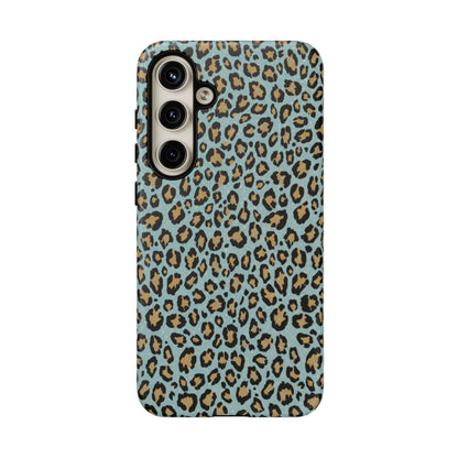 Leopard Print Tough Phone Case - Blue Cheetah Protective Cover