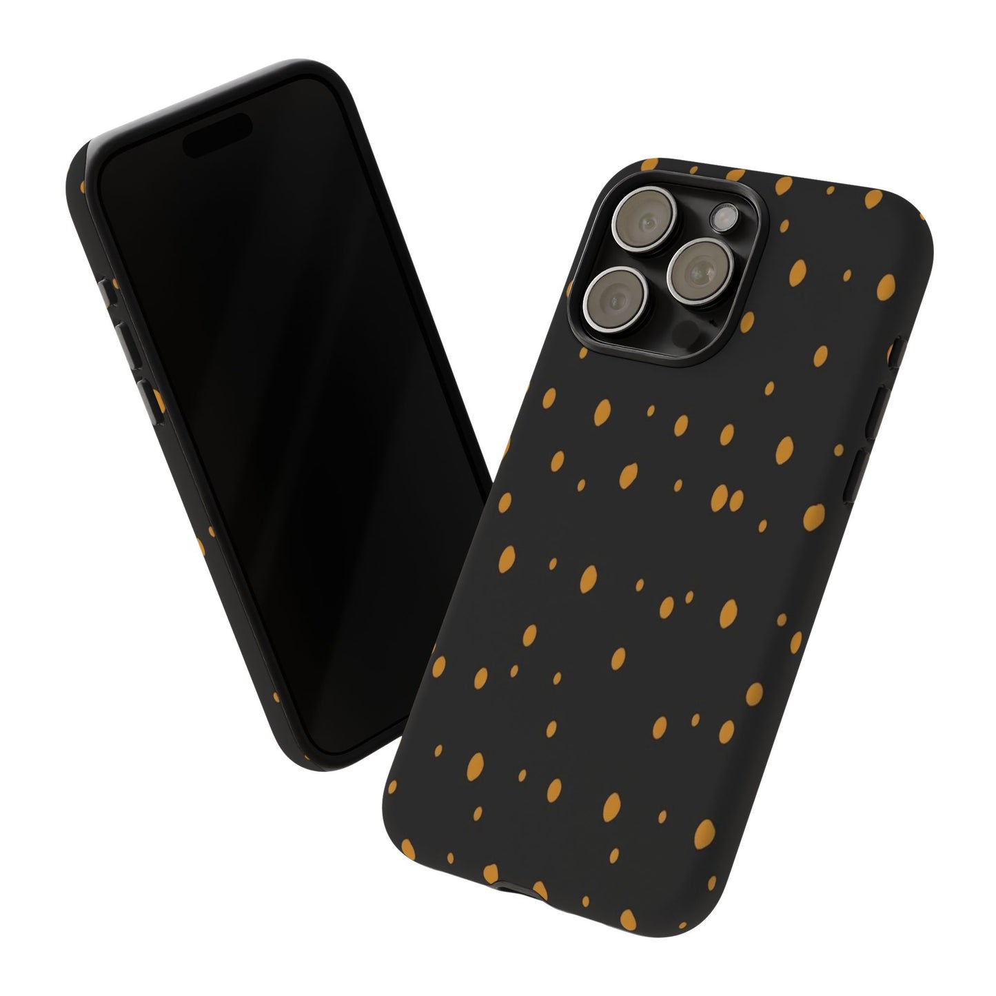 Black & Gold Dot Tough Phone Case — Protective Sparkle Pattern