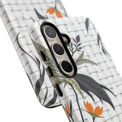Floral Woven Tough Phone Case — Protective Botanical iPhone Cover