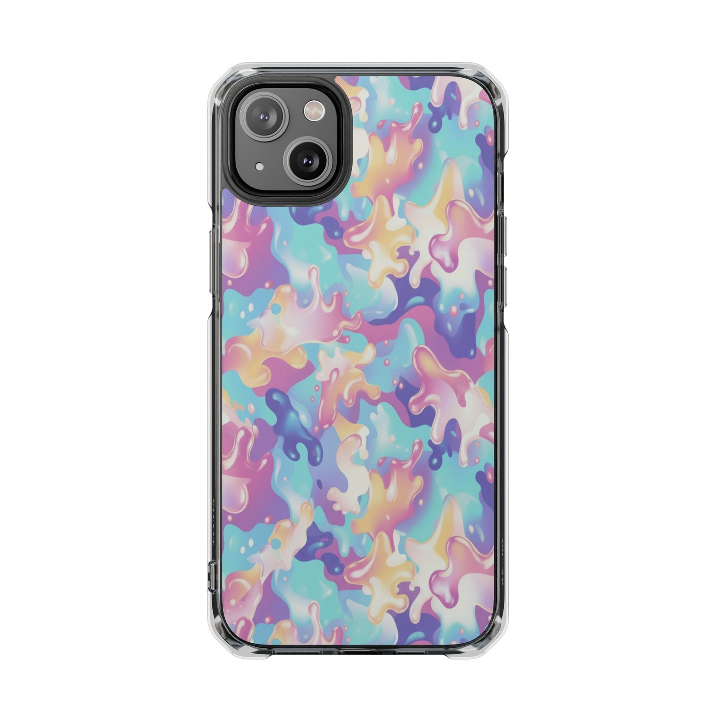 Pastel Liquid Camouflage Magnetic Clear Phone Case