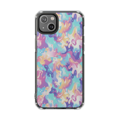 Pastel Liquid Camouflage Magnetic Clear Phone Case
