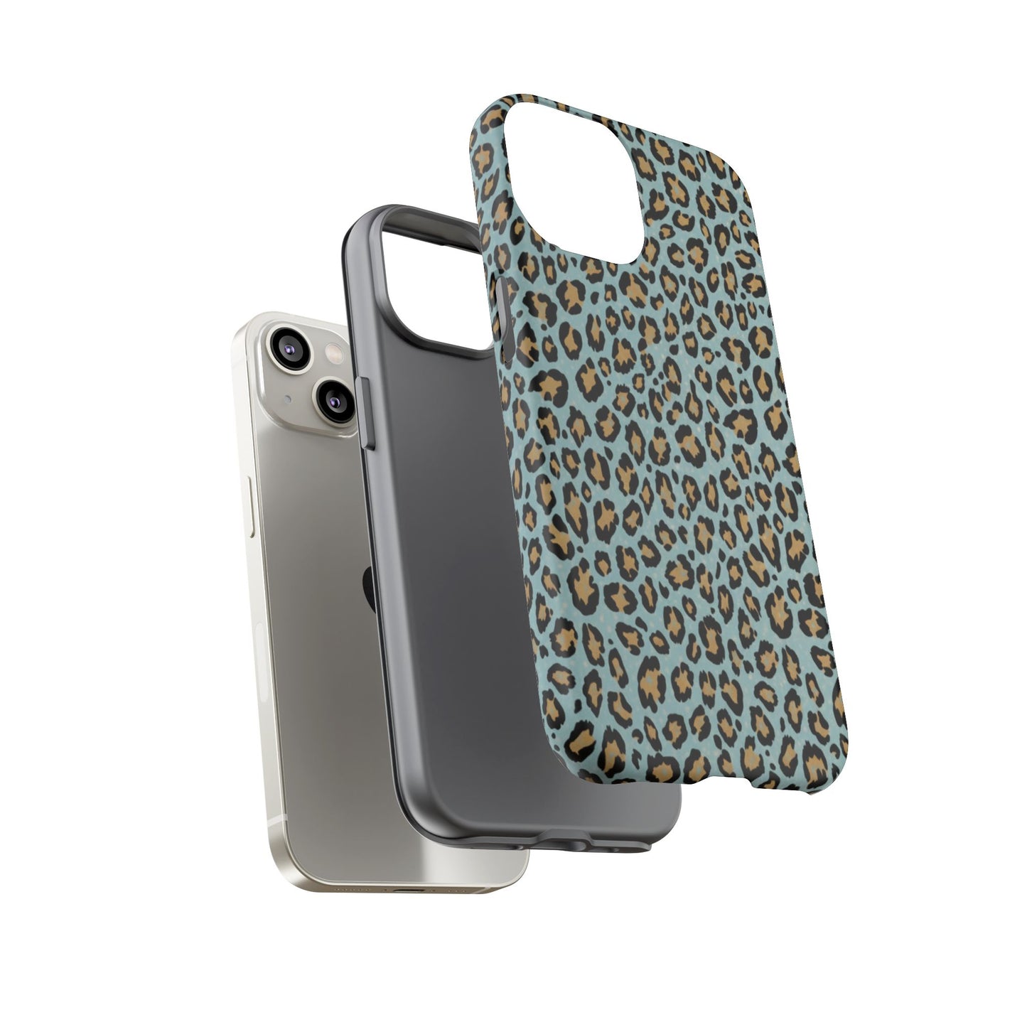 Leopard Print Tough Phone Case - Blue Cheetah Protective Cover
