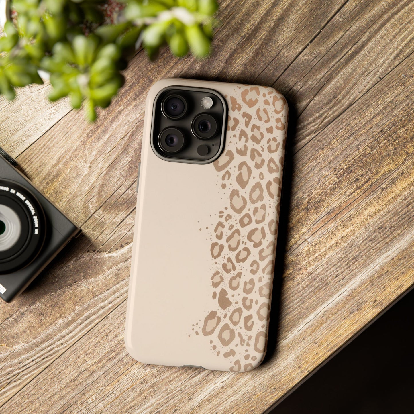 Phone Case – Beige Leopard Print Protective Cover